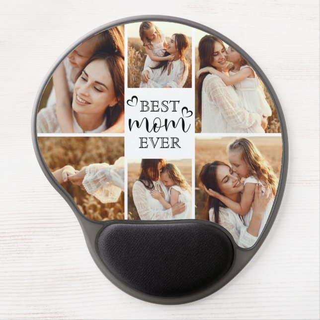 Modern Custom Family Photo Collage Gel Mouse Pad (Front)