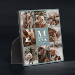 Modern Custom Family Photo Collage | Monogram Sage Plaque<br><div class="desc">This 8 Photo Collage Modern Family Personalized plaque is the perfect way to turn your favorite family photos into a cute and trendy keepsake. With a simple, modern design and elegant Monogram, it's fully customizable to fit your style. Ideal for gifting on Mother’s Day, Father’s Day, birthdays, Christmas, anniversary or...</div>