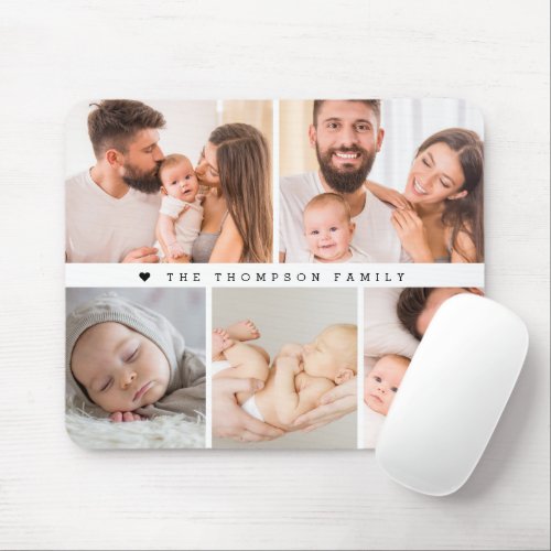 Modern Custom Family Photo Collage Personalized  Mouse Pad