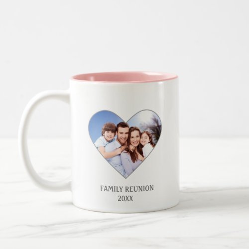 Modern Custom Family Reunion Photo  Heart Two_Tone Coffee Mug