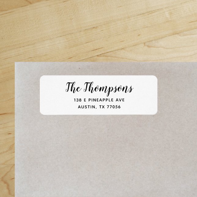 Modern Custom Family Script Return Address Label ("Everyday is abundantly beautiful." 
Sincerely Best Wishes from Lucky Design World)