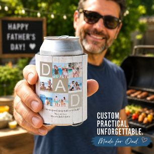 Modern Custom Father's Day Photo Can Cooler