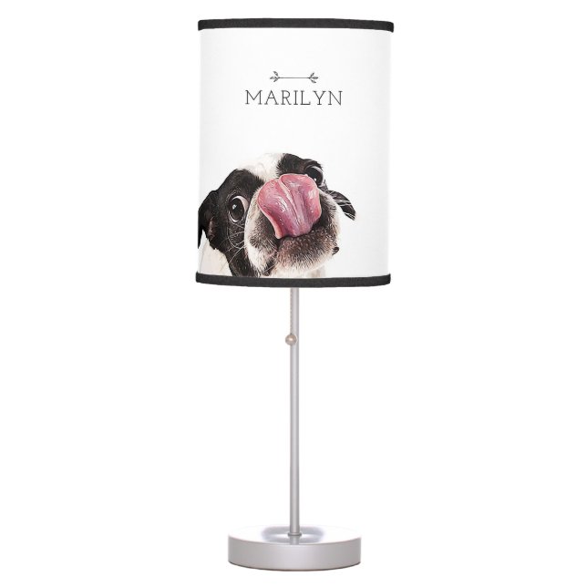 Modern Custom French Bulldog | Cute Frenchie Table Lamp (Front)