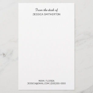 Modern Custom From Desk Name Contact Information Stationery