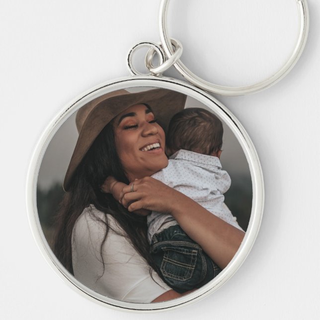 Modern Custom Full Photo Keychain (Front)