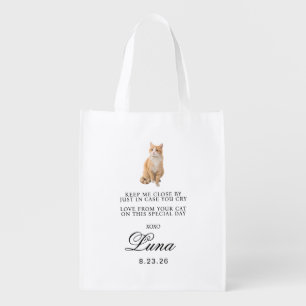 Modern Custom Gift For Bride And Groom Name Cat Grocery Bag