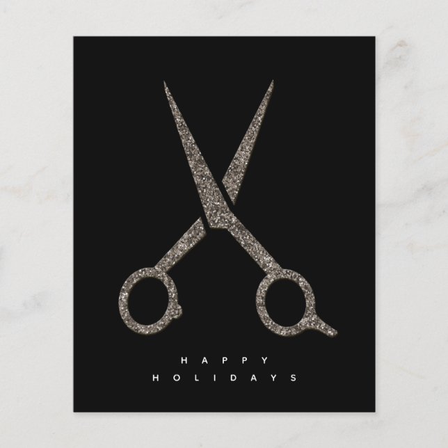 modern CUSTOM glitter scissors Hairdresser card (Front)