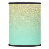Modern custom gold ombre turquoise block lamp shade (Left)