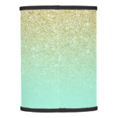 Modern custom gold ombre turquoise block lamp shade (Back)