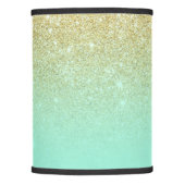 Modern custom gold ombre turquoise block lamp shade (Front)