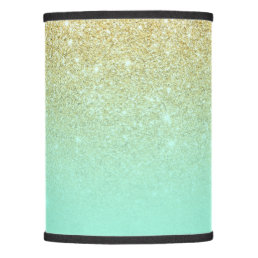 Modern custom gold ombre turquoise block lamp shade