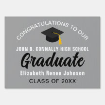 Modern Custom Graduate Yard Sign