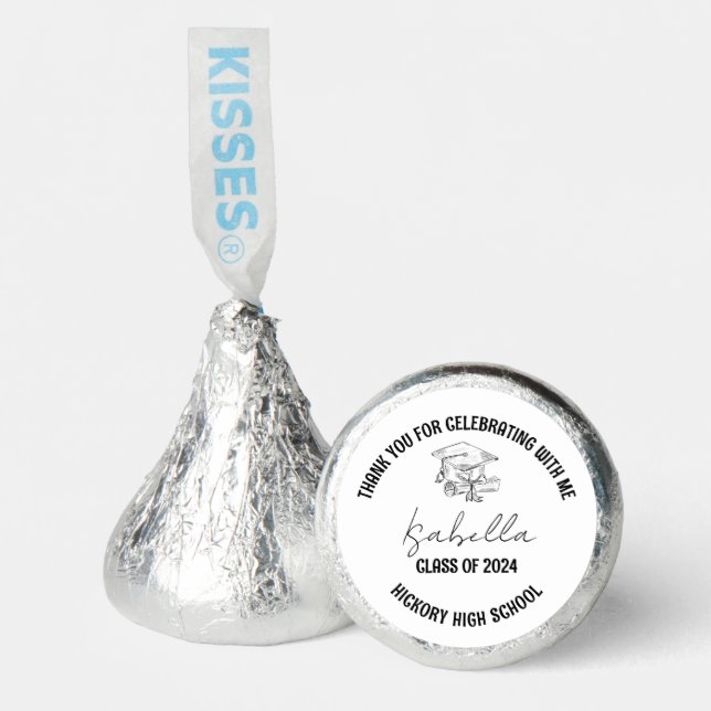 Modern Custom Graduation Party Class of 2024     Hershey®'s Kisses® (Front)