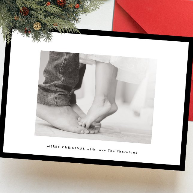 modern custom greeting color photo frame christmas holiday card (Creator Uploaded)