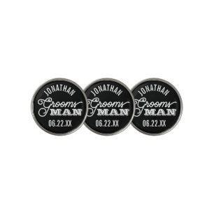 Modern Custom Groomsman Golf Ball Marker