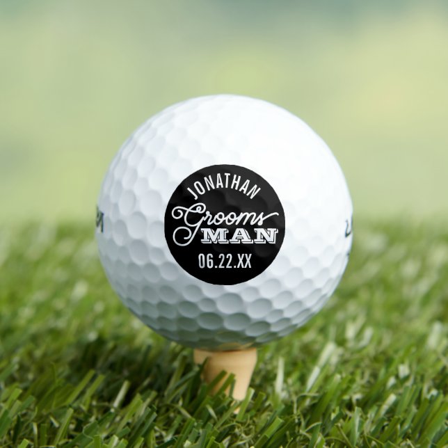 Modern Custom Groomsman Golf Balls (Insitu Tee)