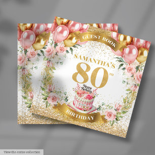 Modern Custom Guest Book Gifts 80th Birthday Boho