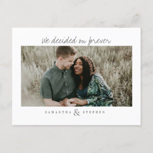 Modern Custom Handwritten Text Photo Wedding Invitation Postcard
