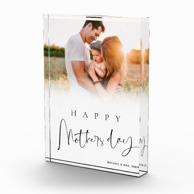 Modern Custom Happy Mothers Day Gift for Mom Photo Block (Right)