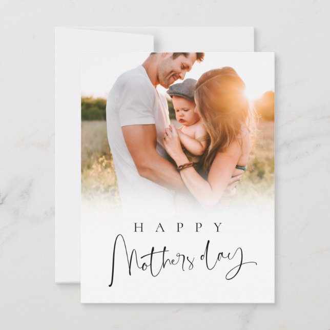 Modern Custom Happy Mothers Day Gift for Mom Photo Holiday Card (Front)