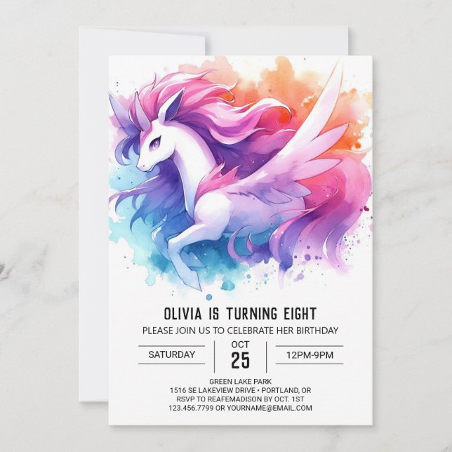 Modern Custom Horse Birthday  Invitation (Front)