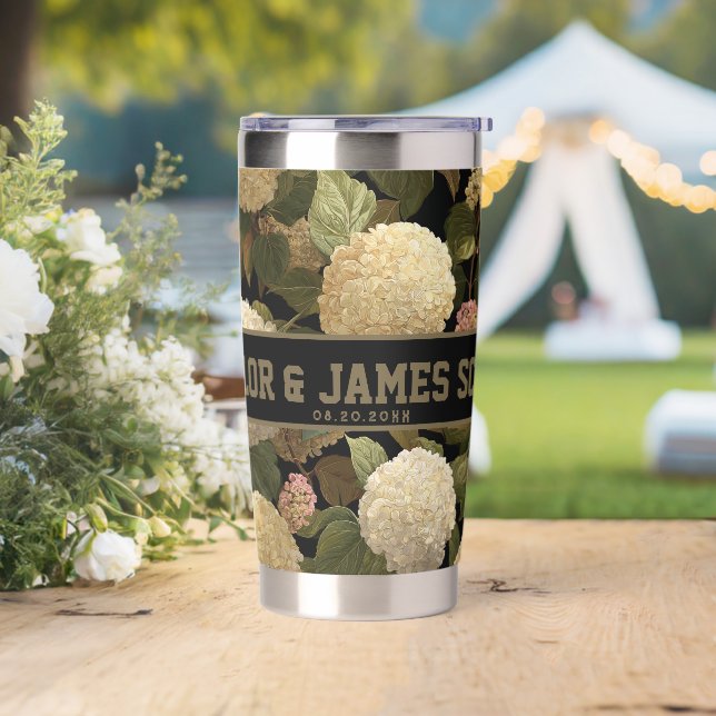 Modern Custom Hydrangeas Drinkware For Wedding Tha Insulated Tumbler (Wedding)