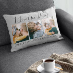Modern Custom I Love You Daddy | 3 Photo Lumbar Pillow<br><div class="desc">This stylish modern 3 photo scatter cushion is the perfect gift for your dad, stepdad or grandpa for fathers day. The pillow features the text 'I LOVE YOU DADDY, LOTS OF LOVE, HUGS & KISSES XOXOXO', plus 3 of your favorite family pictures, with the same on the reverse. The text...</div>