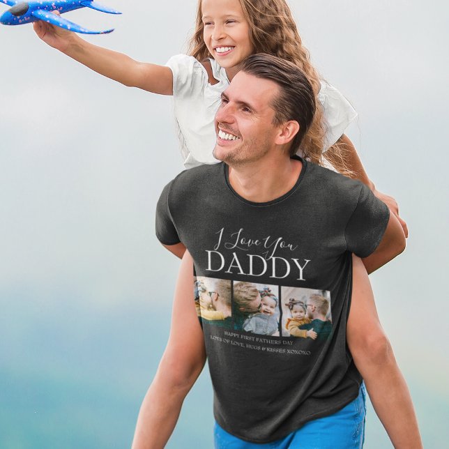 Modern Custom I Love You Daddy | 3 Photo T-Shirt (Creator Uploaded)