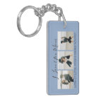 Modern Custom I Love You Mom | 3 Photo Keychain