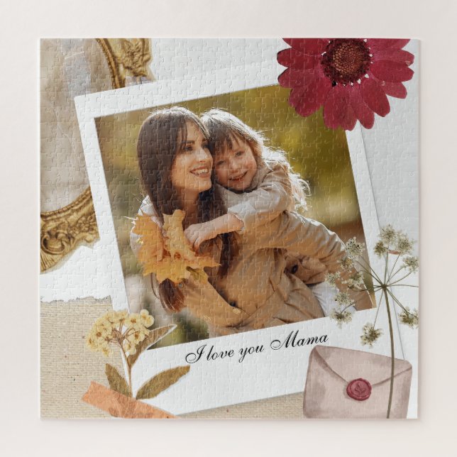 Modern Custom I Love You Mom Photo Jigsaw Puzzle (Vertical)
