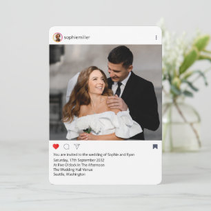Modern & Custom Instagram frame Wedding Invitation