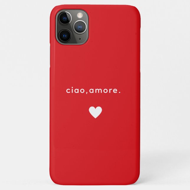 Modern Custom Italian Quote Hi Love Red White Text Case-Mate iPhone Case (Back)
