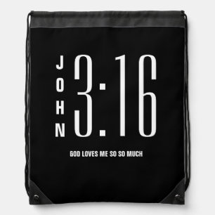 Modern Custom John 3:16 Drawstring Bag