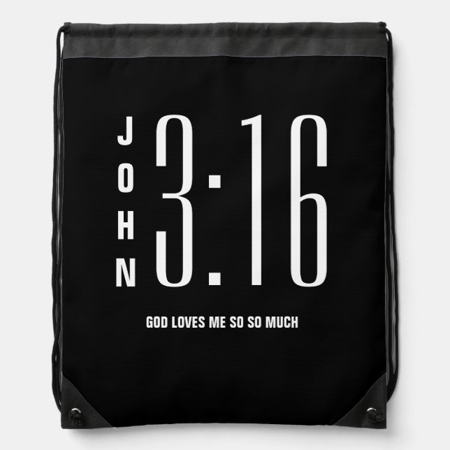 Modern Custom John 3:16 Drawstring Bag (Front)