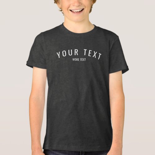 Modern Custom Kids Boys Charcoal Black Triblend Tri_Blend Shirt