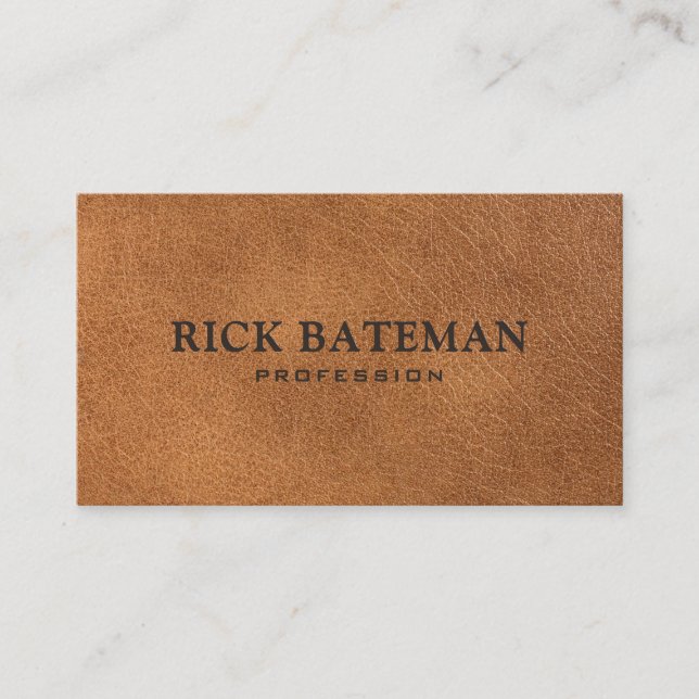 Modern Custom Leather Business Card (Front)