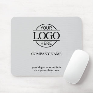 Modern Custom Light Gray Company Business Logo Mouse Pad