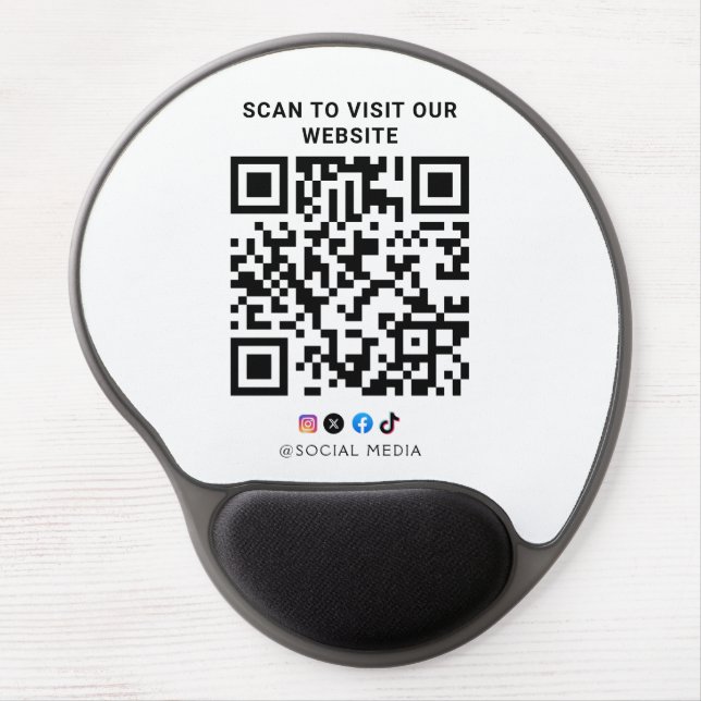 Modern Custom Logo and QR Code  Gel Mouse Pad (Front)