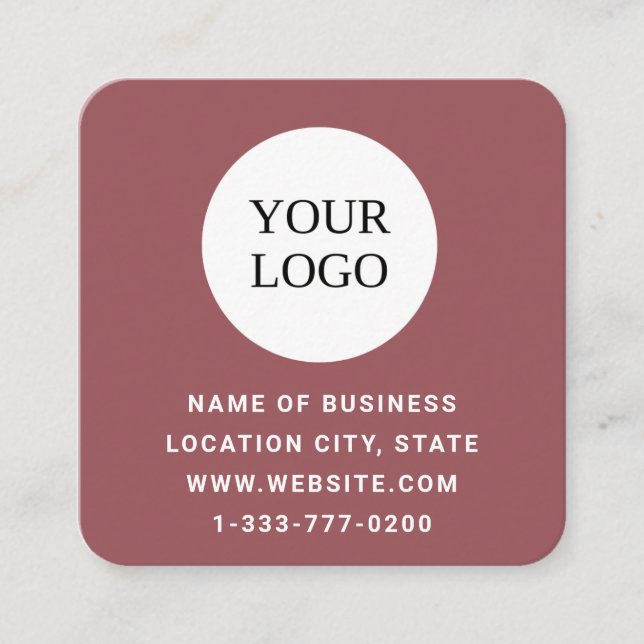 Modern Custom Logo and QR Code  Square Business Card (Front)