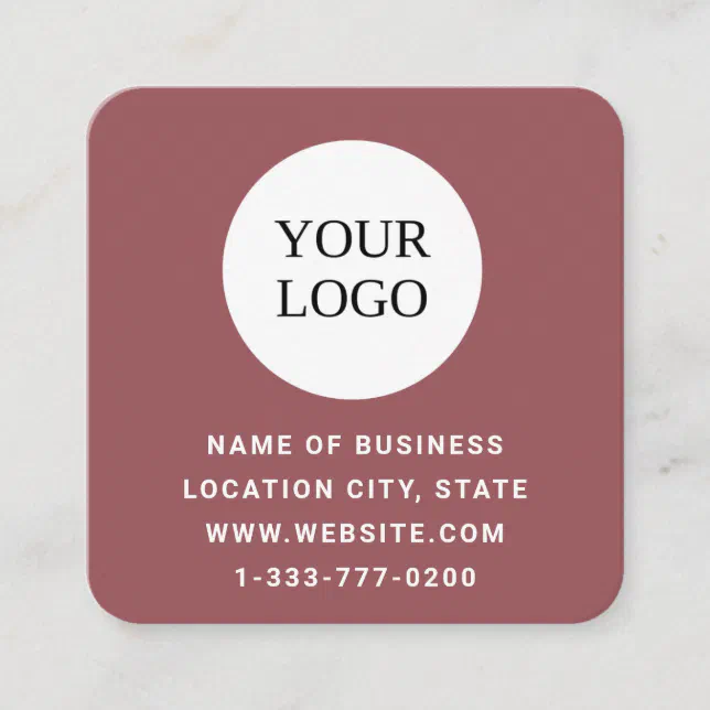 Modern Custom Logo and QR Code Square Business Card | Zazzle