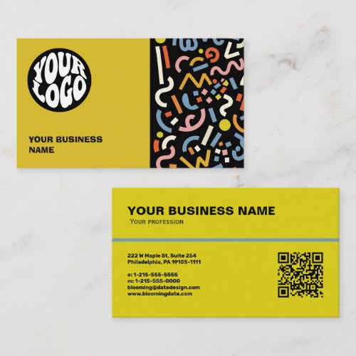 Modern Custom Logo and Scan QR Code Business Card
