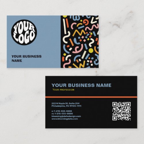 Modern Custom Logo and Scan QR Code Business Card