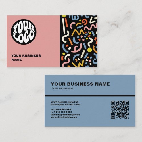 Modern Custom Logo and Scan QR Code Business Card