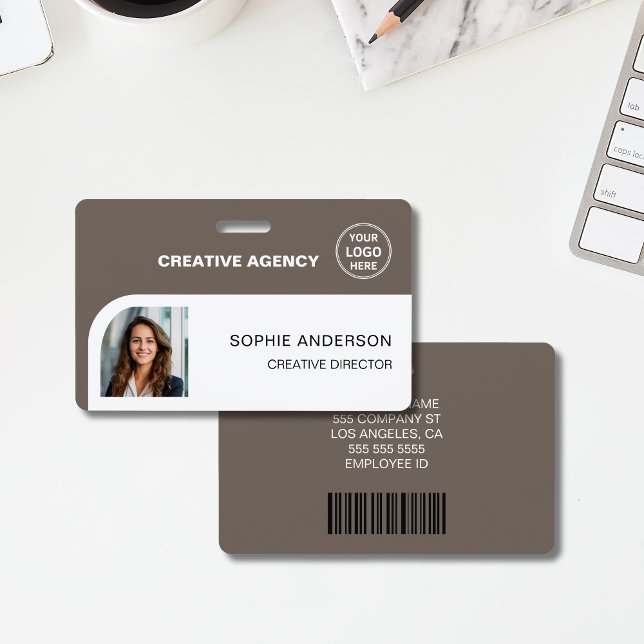 Modern Custom Logo Bar Code Employee Staff Name Badge (Modern Custom Logo Bar Code Employee Staff Name Badge)