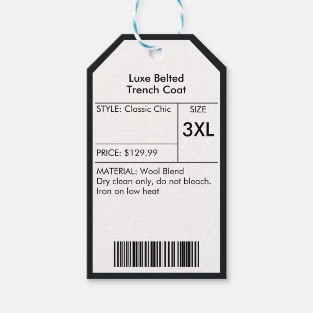 Modern Custom Logo Barcode Retail Store Price Tags (Front)