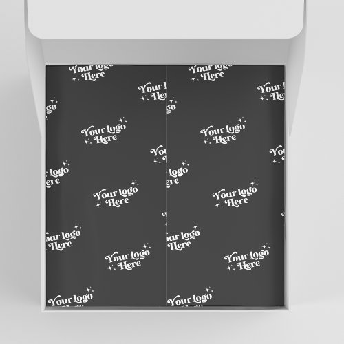 Modern Custom Logo Branded Packaging Black  Tissue Paper