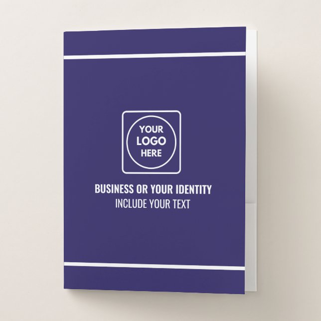Modern Custom Logo Business Pocket Binder Folder (Front)