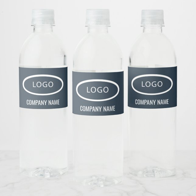 Modern Custom Logo Company Name Water Bottle Label (Bottles)