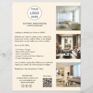 Modern Custom Logo Cream Professional Business Flyer