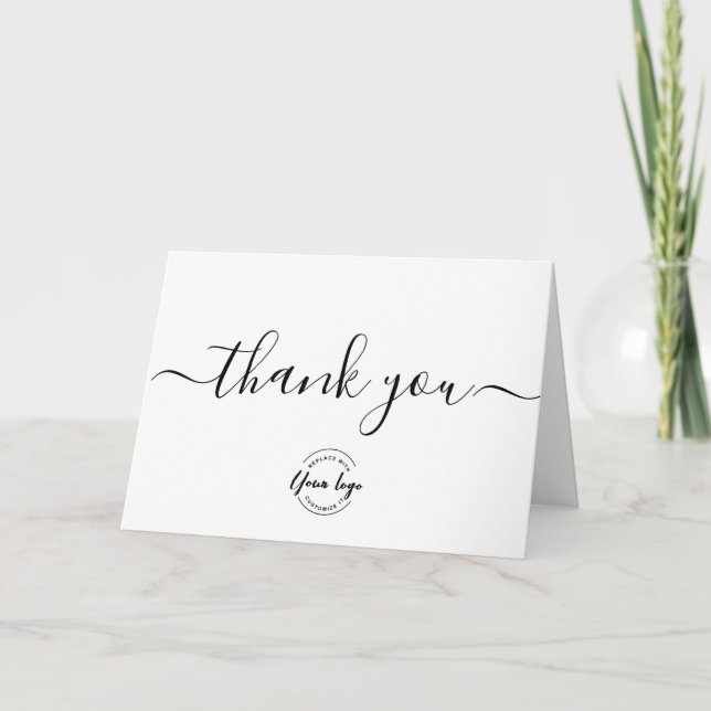 Modern Custom logo Customer Appreciation Simple Thank You Card (Front)